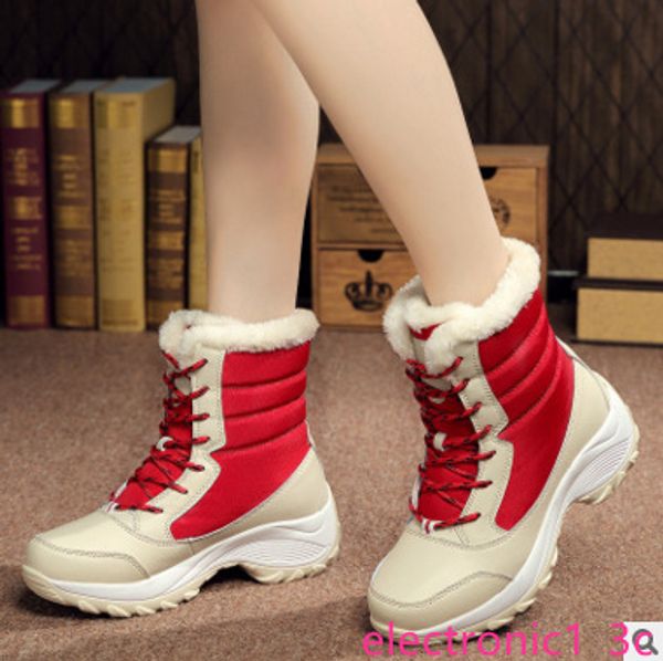 

warm med plaform boots fashion autumn winter womens snow boots high womens casual shoes comfortable, Black;green