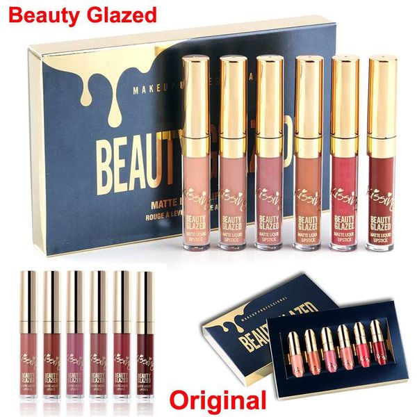 

6pcs/set matte liquid lipstick does not faded beauty glazed liquid lip gloss moisturizer birthday edition lipsticks makeup lip kit dhl