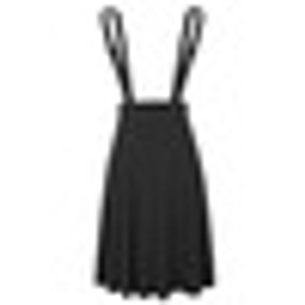 

bp women's vintage skirt solid color flared a-line suspender pinafore skirt, Black