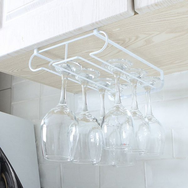 

new stainless steel wine glasses holder wine goblet rack kitchen bar wall hanging champagne rack glass cup holder storage