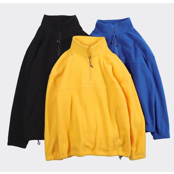 

men couple warm sweatshirt harajuku zipper stand collar solid long sleeve sport outdoor coat outwear outdoor fitness, White;black