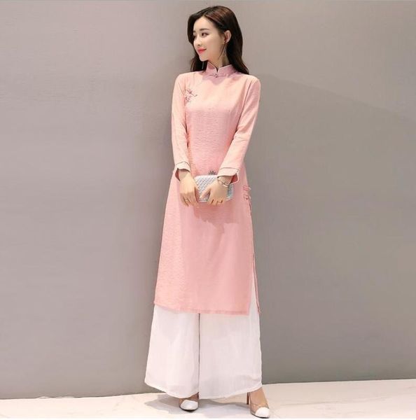 

vietnam ao dai 2020 spring cheongsam dress chinese style vietnam womens dress, Red