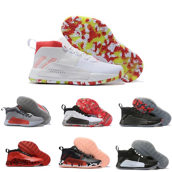 

2020 new damian lillard basketball shoes dame 5 v all skate men original designer sneaker size 40-46, White;red