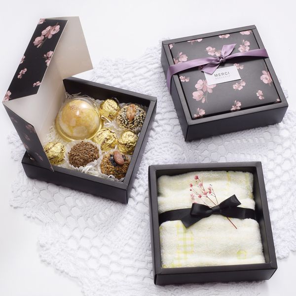

15*15*5cm suqare paper gift box cardboard package box for handmade soap/tea/towel/mooncake/ food candy