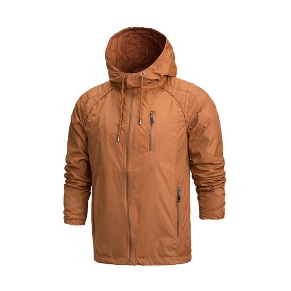 

spring new men brand clothing sportswear men fashion thin windbreaker jacket zipper coats outwear hooded men jacket breathable -4xl, Black;brown