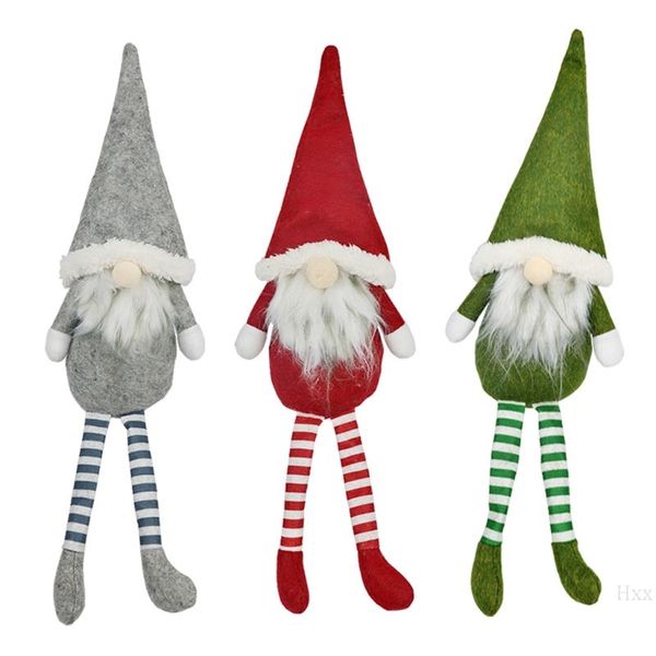 

merry christmas long leg swedish santa gnome plush doll ornaments handmade elf toy holiday home party decor