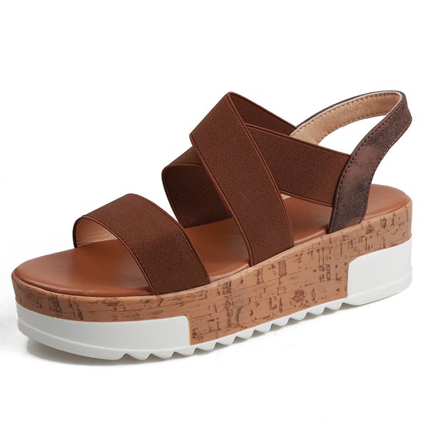 

women sandals plus size wedges shoes for women high heels sandals summer shoes 2020 flip flop chaussures femme platform, Black