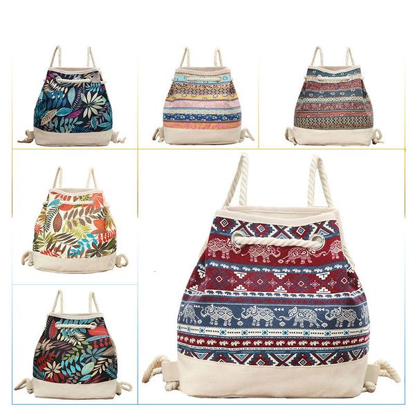 

nation feng shui barrel package student a bag both shoulders backpack canvas thick rope ends envelope environmental protection