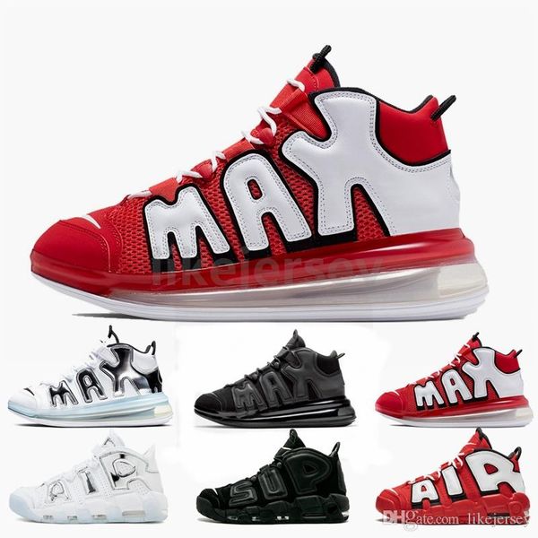 

2020 air more uptempo 720s mens basketball shoes red metallic silver white black qs air cushion scottie pippen retro sneakers
