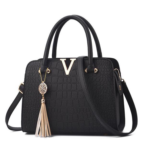 

2020 handbags embossed tassel pendant bags women fashion handbags new pu leather shoulder bag torba damska