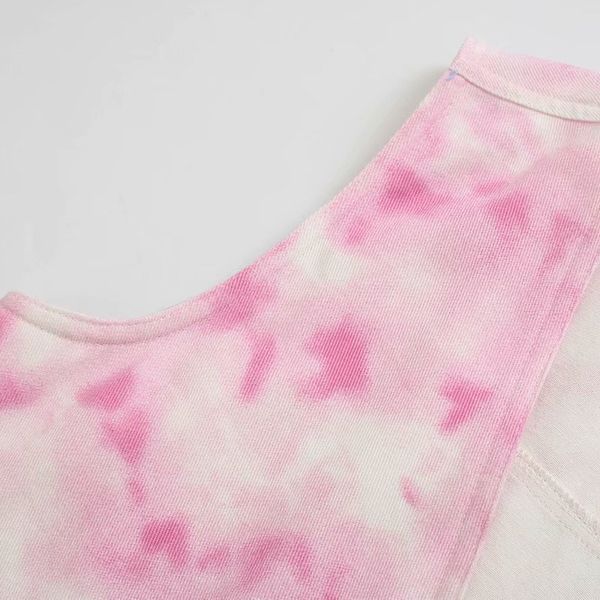 

bb55-9350 european and american fashion tie-dyed vest jacket, White