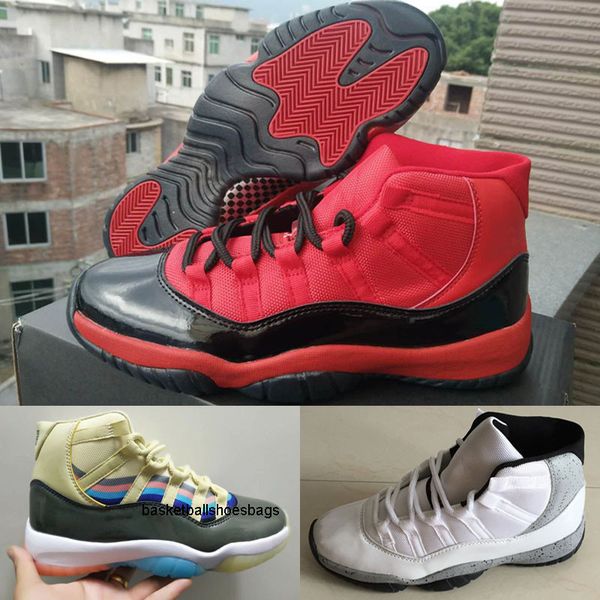 

xi white cement new 11 3d colorful men jumpman basketball shoes sports designer sneakers male trainers red size 7-13