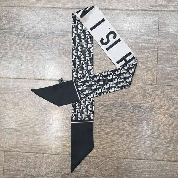 

2020 fashion series double print twill small tie bag handle имитация шелкового шарфа шелковая лента повязка на голову шарф головной платок, Blue;gray