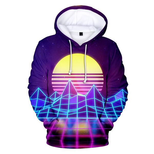 

2019 vaporwave 3d hoodie boys/girls personality harajuku long sleeve comfortable hoodies sweatshirt, Black