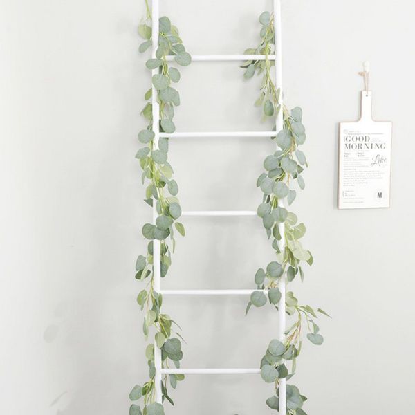 

silver artificial eucalyptus vines faux silk dollar eucalyptus hanging garland greenery plant for wedding christmas holiday