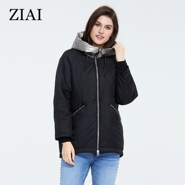 

женская весна регулярного куртка черных сохранить теплый с капюшоном декольте шнурок качества дизайна высоких женской одежды для верхней оде, Black