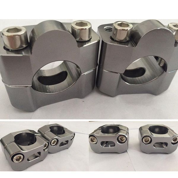 

1 pair 28mm hole titanium tuning silver part mounts and bolts motorcycle general bar clamp handlebar risers
