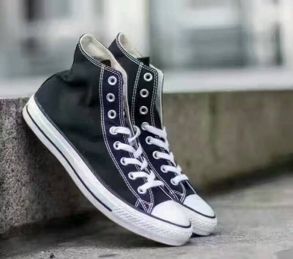

2020 drop shipping brand new 15 colors all high sports stars low classic canvas shoe sneakers men's women's casual shoes, Black