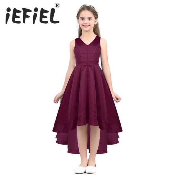 

iefiel children kids girls wedding flower girls dress princess party pageant formal dress prom little baby girl birthday, Red;yellow