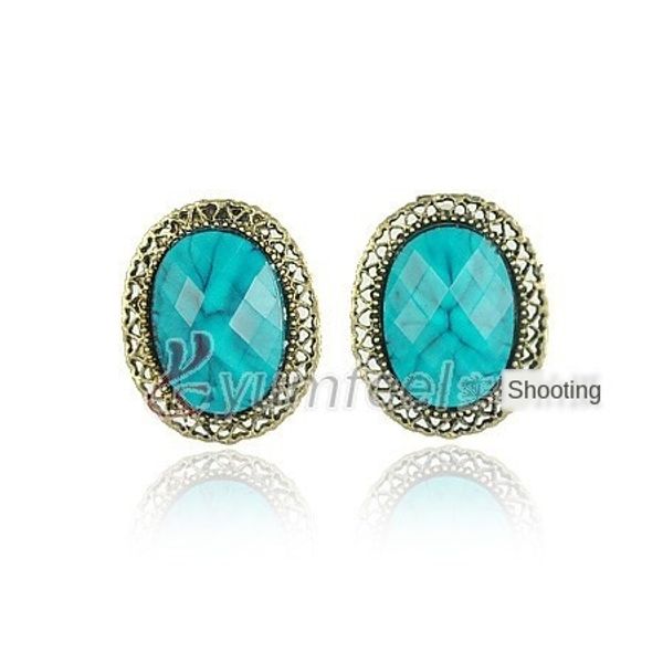 

e1204 100 yuan accessories mixed batch accessories oval big earrings, Golden