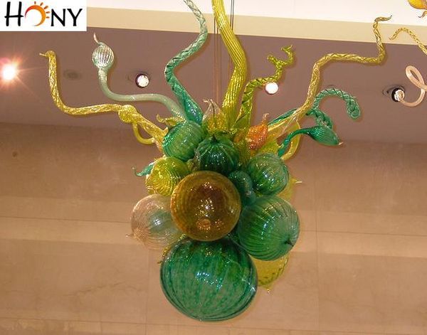 

2019 mini murano glass bubble chandelier europe style vintage green blown glass chandelier lighting