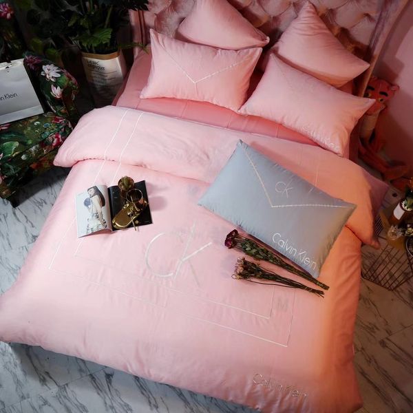 Europe Style Duvet Cover Pink Girl Boutique Queen King Size Letter