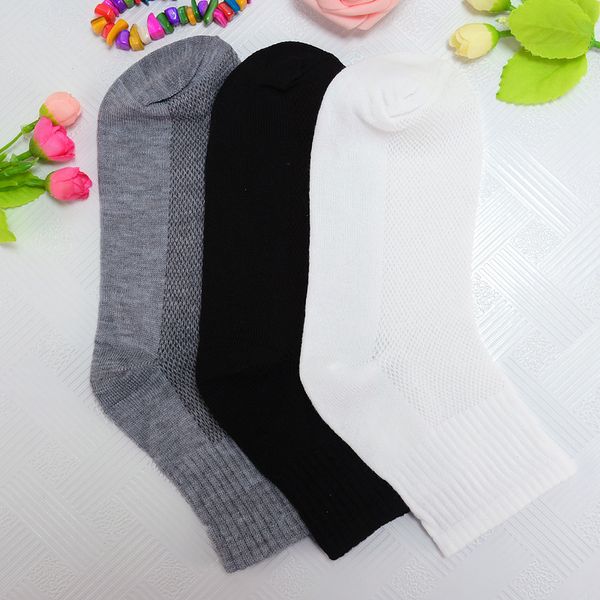 

6 pairs men socks comfortable breathable high-quality solid color mesh vintage personality fashion anti-friction men cotton sock, Black