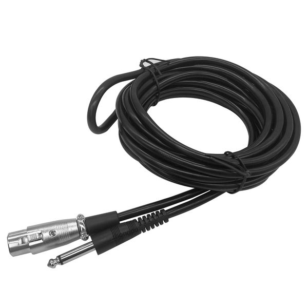 Женский XLR до 1/4 (6,35 мм) TS Mono Jack несбалансированный микрофонный кабель микрофонный шнур для динамического микрофона-10 футов / 3 метра