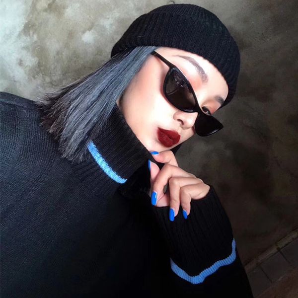 

wholesale- sunglasses foe women fashion brand design retro enchanting style uv protection lens full frame come with case, White;black