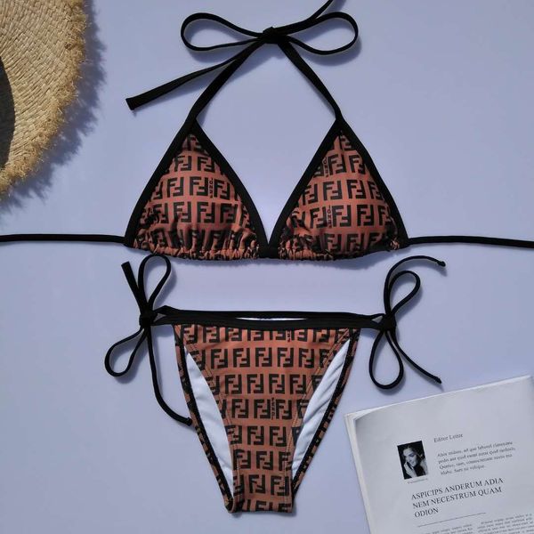 

womens designer brand bikinis fashion letter f printed two piece swimwear luxury tight bikini 2020 summer beach swimsuit, White;black