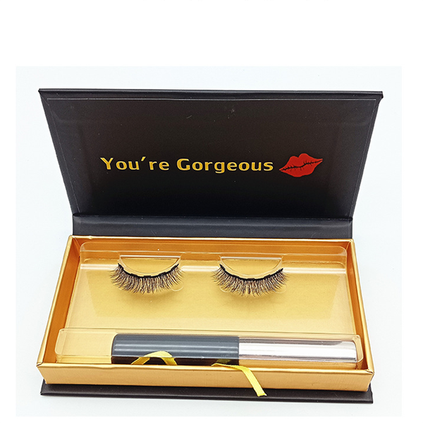 

3d magnet liquid eyeliner false eyelashes 1 pair handmade magnetic eyeliner false eyelashes with magnetic box packaging
