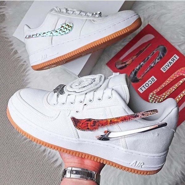 

travis sçott x ñike air forcing 1 force af sail low multiple logos men/women sneakers sports running shoes 36-45 aq4211 19110443, Black