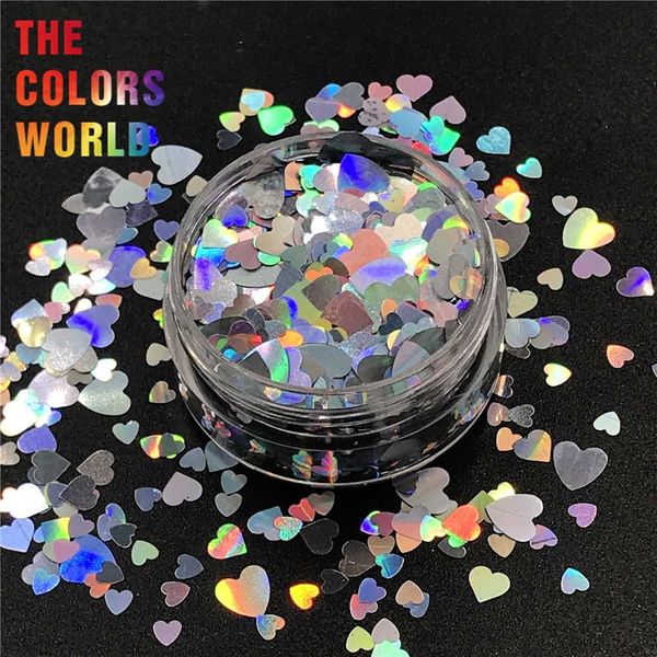 

tct-079 laser holographic silver colors mix shapes nails glitter nails art decoration body glitter tattoo gel makeup festival, Silver;gold