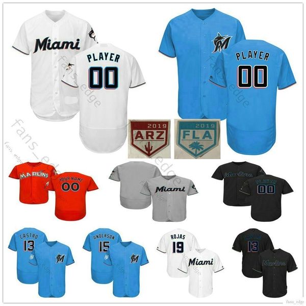 

Custom Miami #54 Sergio Romo 13 Starlin Castro 20 Wei-Yin Chen Derek Dietrich Man Woman Kids Youth Marlins Baseball Jerseys