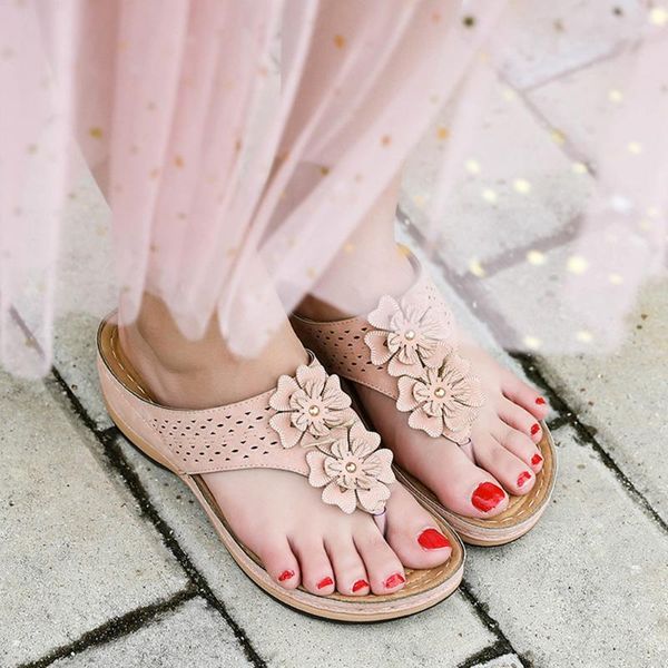 

womens ' flip-flops with cutout wedges and slippers fashion casual pointed toe slip on square heels work leather shoes chaussure, Black