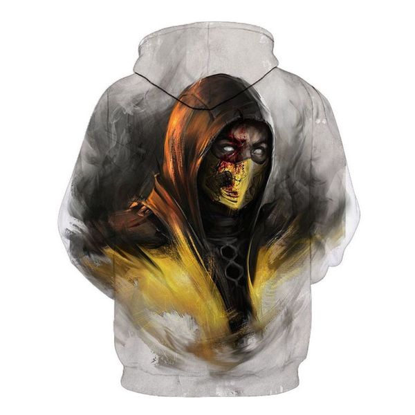 

new game mortal kombat 3 hoodie robin sweatshirts cosplay costume jacket clothing, Black