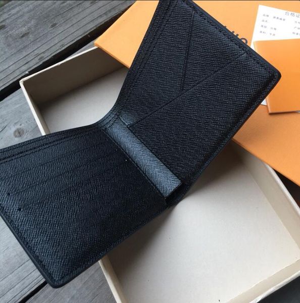 

designer men wallet famous men luxury wallets special canvas multiple short small bifold wallet card holders with box, Brown;gray