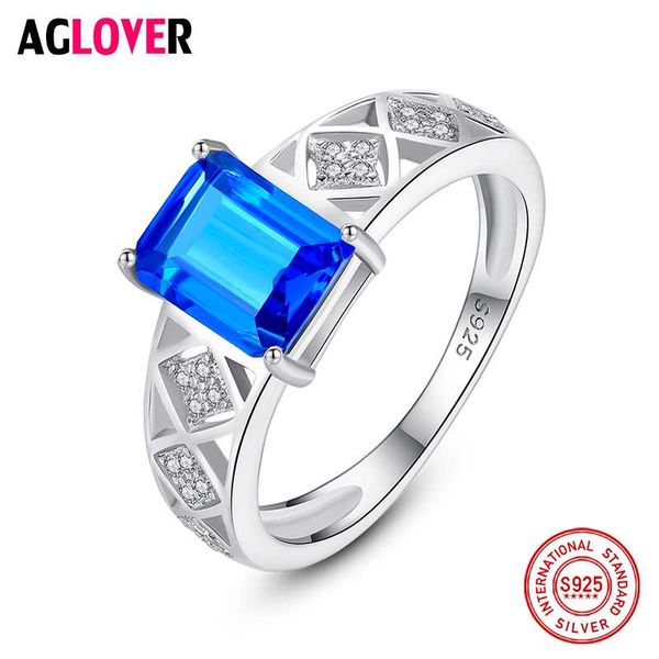 

aglover large zircon ring for women's engagement wedding 925 sterling silver ring fashion charm 2019 new jewelry, Golden;silver