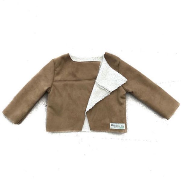 

toddler kids baby girl winter faux lambs wool jacket coat long sleeve warm outwear, Blue;gray
