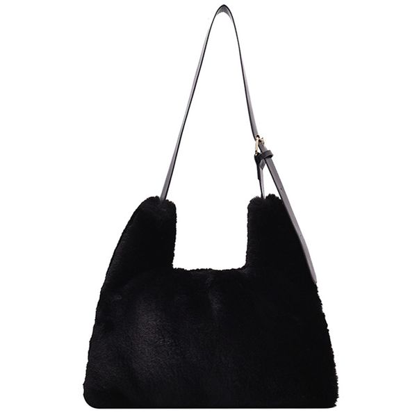 

ivog new arrival everyday ladies big fur shoulder messenger big cc handbag black fashion tote bags for women 2019