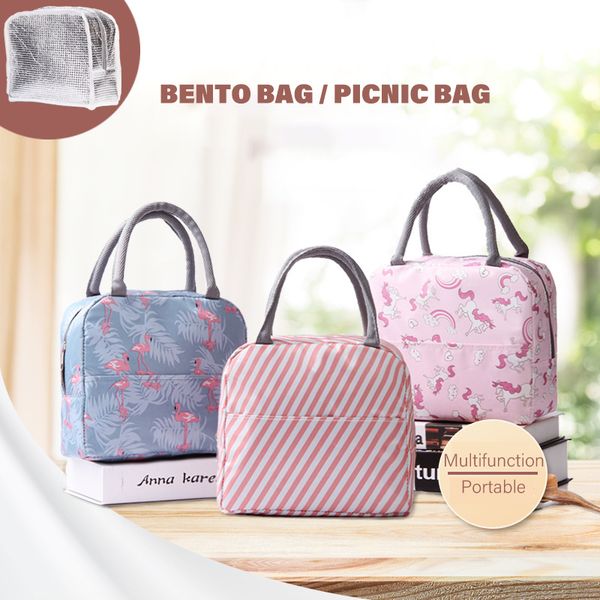 

multicolor oxford cloth portable insulated bag family day outing picnic bag freshness lightweight white-collar office lunch