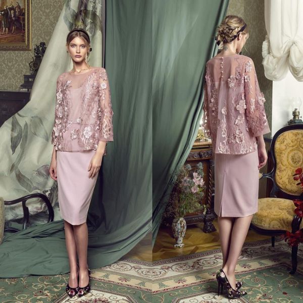 

papilio 2019 платья для матери невесты драгоценности с длинным рукавом кружевные аппликации вечерние платья 2 шт. костюмы длиной до колен св, Black;red