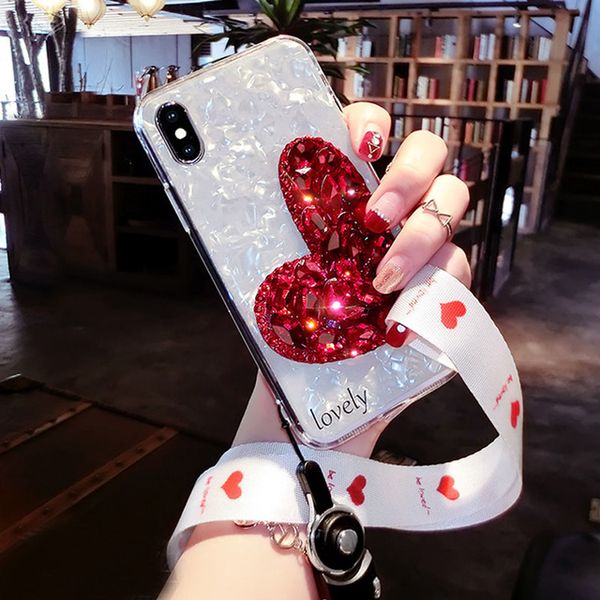 

мягкий чехол для iphone 8 7 6s 6 plus x xs max xr shell pattern bling алмазный чехол для телефона чехол для iphone 7 coque с ремешком