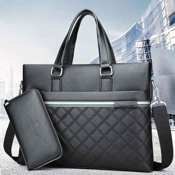 

men bag business computer handbags portable zipper shoulder 15 inch lapshoulder bag black waterproof office portable bag hot