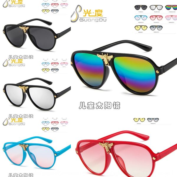 

children's candy color sun little bee sunglasses cute baby glasses decorative sunglasses, Blue