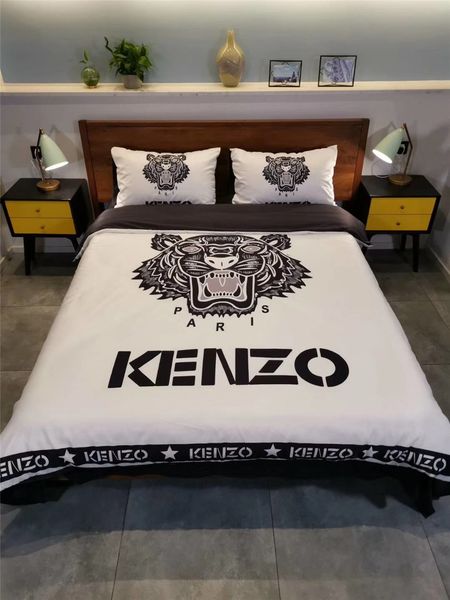 Tiger Printed Bedding Suit Fashion New White Red Bed Cover Sets