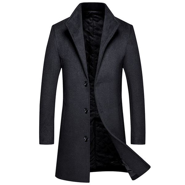 

long woollen menteau hiver homme, Black