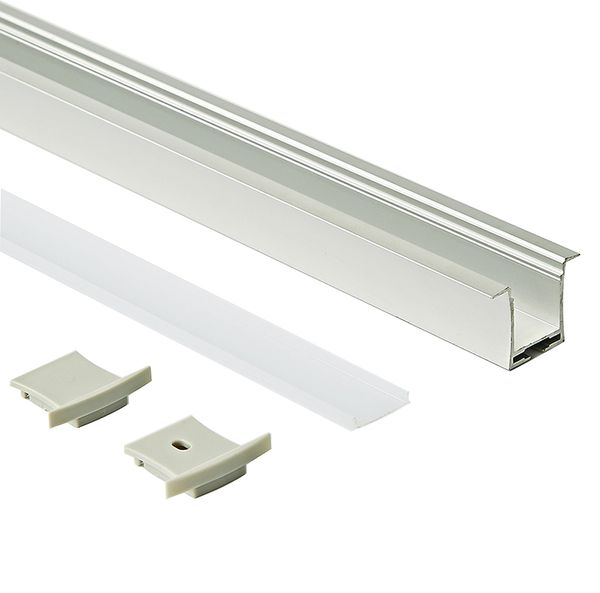

23.1x27.3mm surface mounting led aluminum profile housing and t type profile extrusion with pc milky cover for ceiling or recessed wall lamp