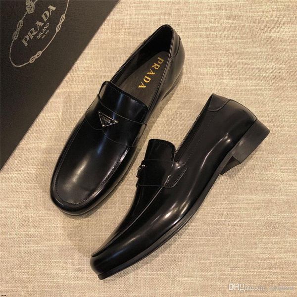 

19mm 2019 luxury brands man's shoes formal wedding shoes man business dress shoe zapatos hombre man loafers suede oxfords shoes for man, Black