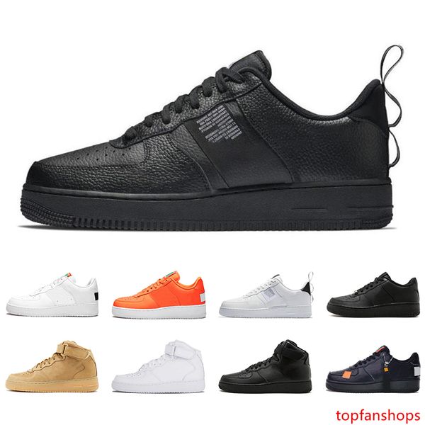 

2019 1 utility classic black white men women casual shoes red orange sports leisure high low cut wheat trainers chassures 36-45